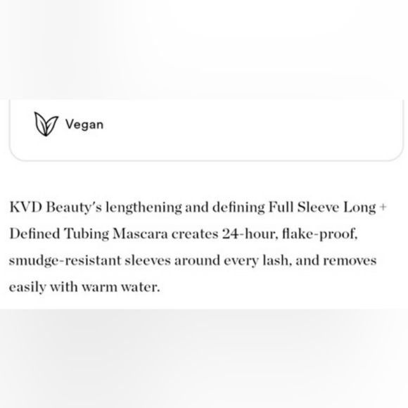 KVD BEAUTY FULL SLEEVE LONG + DEFINED TUBING MASCARA. - Picture 12 of 14